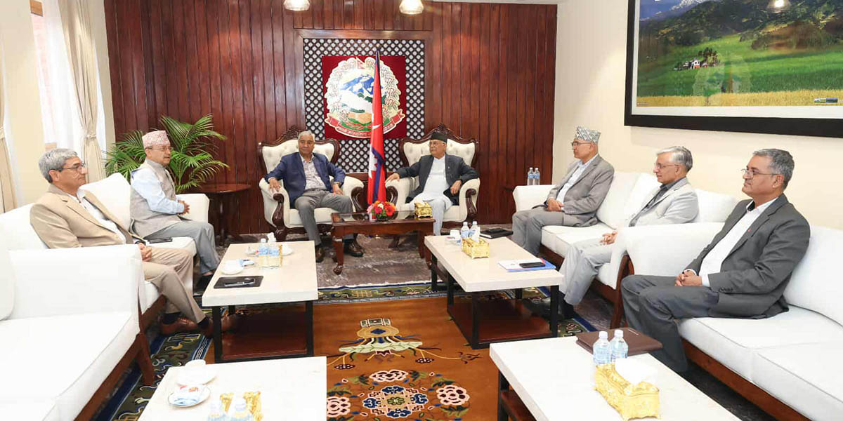 नेपाली कांग्रेस र नेकपा एमालेका शीर्ष नेताहरुबीचको छलफल सुरु